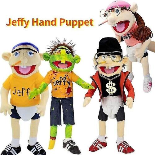 Grand Jeffy Boy Marionnette à main Enfants Poupée douce Drôle d'accessoires  de fête Poupée de Noël Peluche Jouets Marionnettes Enfants Cadeau