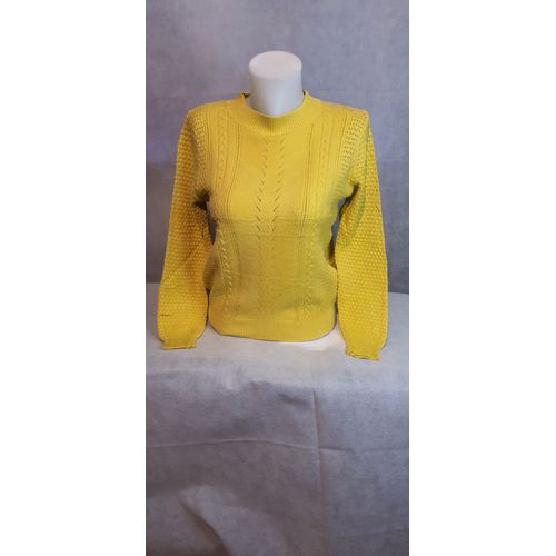 Pull Manches Longues Col Montant Jaune Femme M&g Monogram Paris Taille Unique