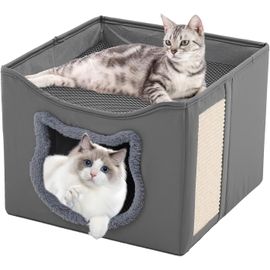 KALANKA-Maison pour Chat Pliable à Double Couche avec Arbre à