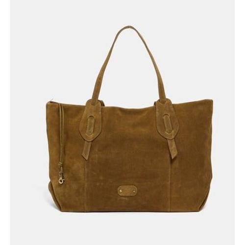 Mila Louise - Sac shopping Prunela en croûte de cuir - Vert