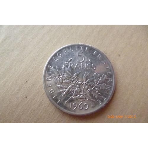 Pièce 5 Francs Argent 1960