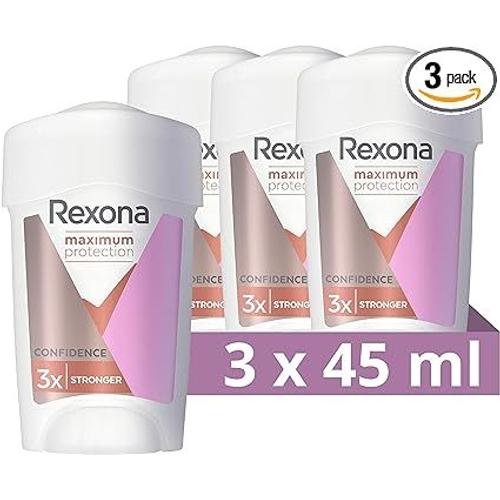 Rexona Déodorant Stick Anti-Transpirant Confidence 96h 45ml - Pack De 3 
