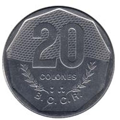 Pièce 20 Colones Costa Rica - 1983