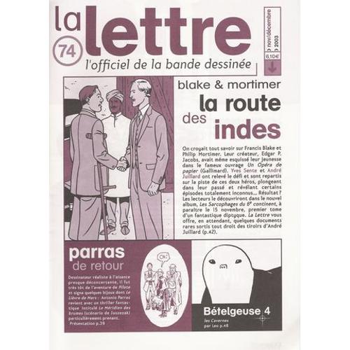 La Lettre N° 74, L'officiel De La Bande Dessinée