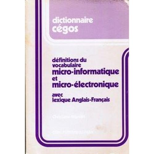 Dictionnaire Cégos - Avec Lexique Anglais-Français