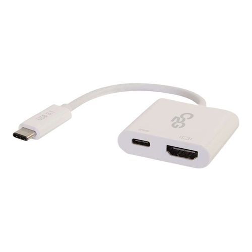 C2G USB C to HDMI Audio/Video Adapter w/ Power Delivery - USB Type C to HDMI White - Adaptateur vidéo externe - USB-C - HDMI - blanc