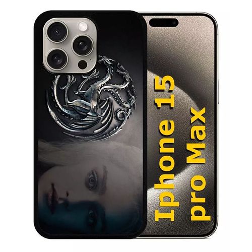 Coque Pour Iphone 15 Pro Max - Got Targaryen - Silicone - Noir