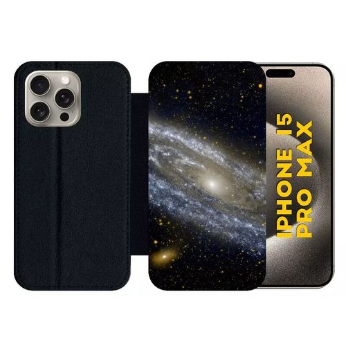 Etui À Rabat Pour Iphone 15 Pro Max - Andromède - Silicone - Noir