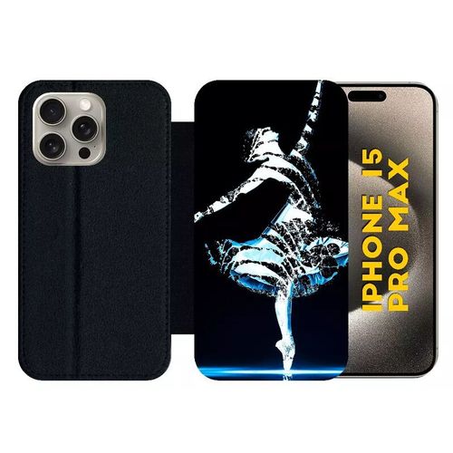 Etui À Rabat Pour Iphone 15 Pro Max - Danseuse Etoile - Silicone - Noir