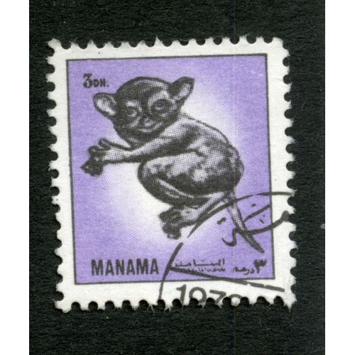 Timbre Oblitéré Manama, 3 Dn