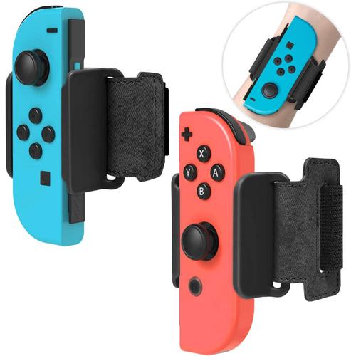 2 Pack Bracelet Compatible Avec Just Dance 2023 2022 2021 2020 Switch & Oled Model, Poignet ¿¿Lastiques R¿¿Glables Compatible Avec Zumba Switch - Noir