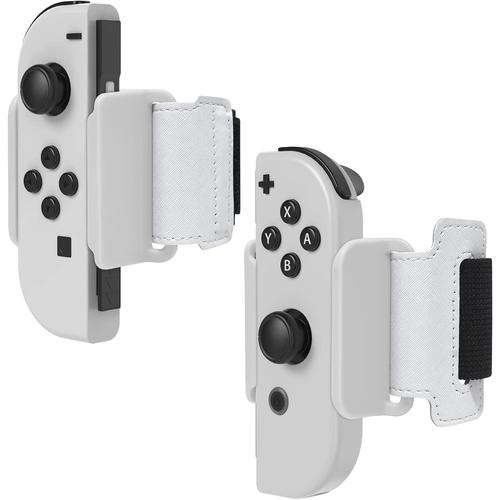 2 Pack Bracelet Compatible Avec Just Dance 2022 2021 2020 Switch & Oled Model, Poignet ¿¿Lastiques R¿¿Glables Compatible Avec Zumba Switch - Blanc