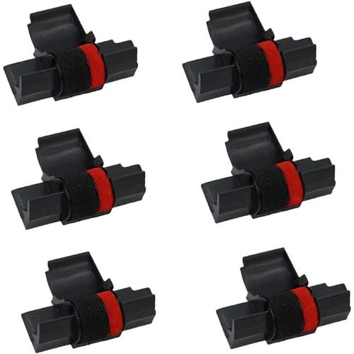 6 Pack Ruban Rouleau d'encre Ink Roller pour IR-40T l'imprimante de Calculatrice -Noir/Rouge