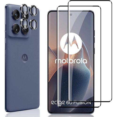 Verre Trempé Pour Motorola Moto Edge 60 Fusion 5g. 2 Pièces Protection Écran Film Avec 4 Pièces Caméra Arrière Protecteur. Dureté 9h Film Objectif Ultra Hd Vitre Trempé