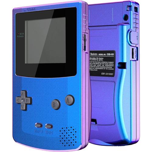 Coque De Remplacement Avec Boutons Pour Gameboy Color Gbc, Compatible Avec Gbc Osd Ips & Regular Ips & Standard Lcd, Console Et ¿¿Cran Ips Non Incluse-Cam¿¿L¿¿On Violet Bleu