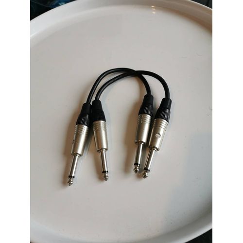 Lot de 2 cables Jack 6.35 vers 6.35, 30cm