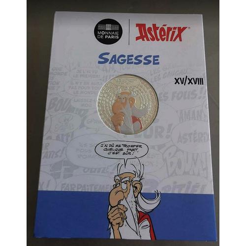 Asterix 2022 - 10 Euros Argent - Sagesse - Numero 15 / 18 - Cartelette Officielle