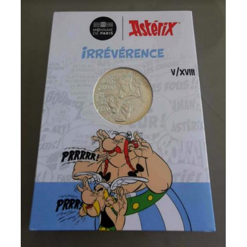 Asterix 2022 - 10 Euros Argent - Irreverence - Numero 5 / 18 - Cartelette Officielle