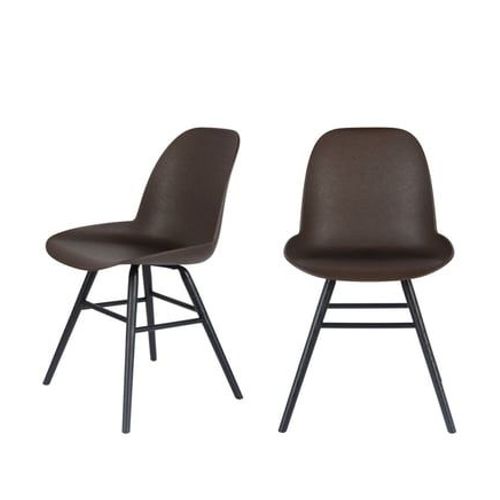 Chaise Repas 49x55x81,5 Cm Marron Foncé Et Pied Noir - Kuip