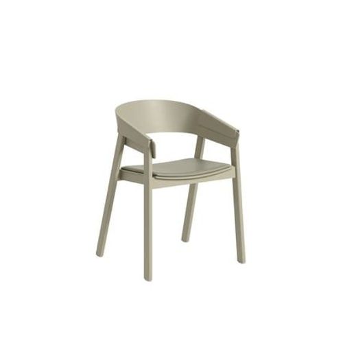 Muuto - Chaise Cover Avec Coussin En Cuir - Stone - Gris