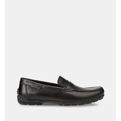 Geox Mocassins Moner En Cuir Noir