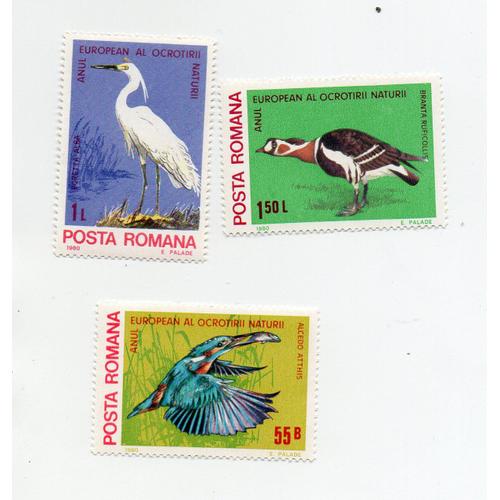 Roumanie- Lot De 3 Timbres Neufs- Oiseaux- Année 1980