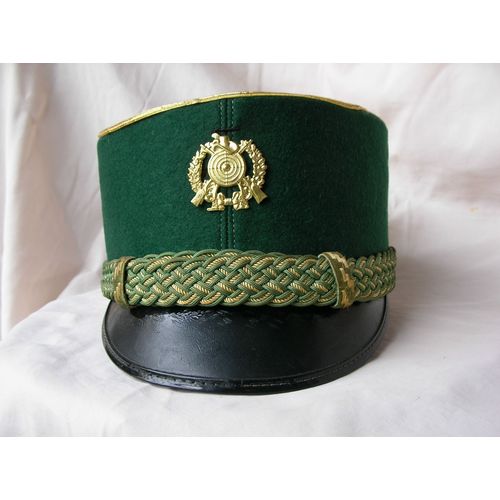 Ww2/Postwar Shako Ancien Vert/Rouge Avec Insigne Cible Taille 60 A Identifier