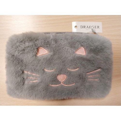 Pochette fourrure synthétique gris 'chat' DRAEGER