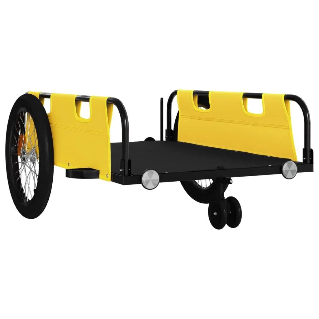 Remorque Chariot Transport De Vélo Tissu Oxford Fer Jaune Helloshop...