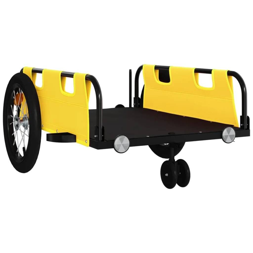 Remorque Chariot Transport De Vélo Tissu Oxford Fer Jaune Helloshop...