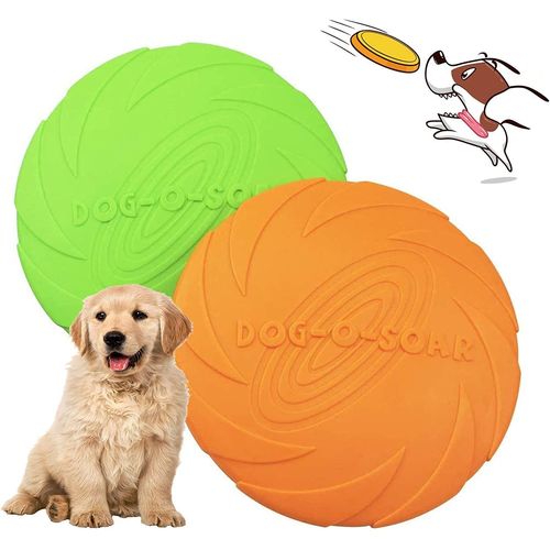 Disque Chien, Frisbees Pour Chien, 2 Pcs Frisbee Jouet Chien, Pour Jeux Sport Exercice Activité Et Jeu En Plein, Pour Petits Et Moyens Chiens