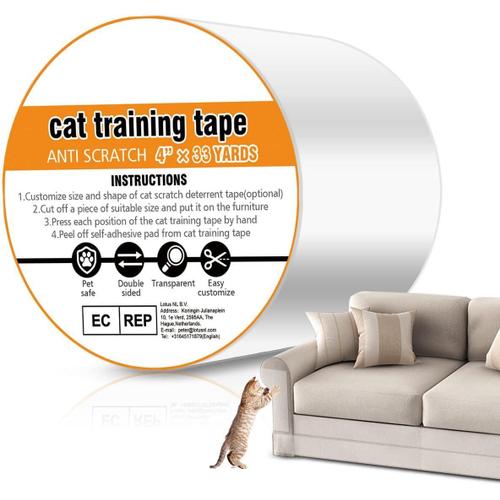 Protection Canapé Chat, Protecteur De Rayure De Chat, Anti Griffe Chat Canapé, Ruban Anti-Rayures Transparent Double Face Pour Chat, Films Adhésifs Anti-Rayures Pour Canapé Meubles (10 Cm * 30 M)