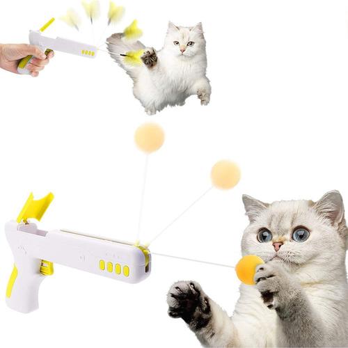 Puzzle Jouet Interactif Pour Chat Pour Intérieur, Pistolet Teaser Interactif Pour Chat Rebound, Peluche Interactive Pour Chat, Le Jouet Pour Animaux De Compagnie, Une Nouvelle Façon De Faire De L'exercice Pour Les Chats.