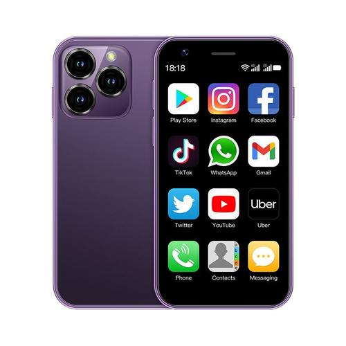 SOYES XS16 Mini-smartphone 4G Dual SIM 3,0 pouces 3 Go de RAM 64 Go de ROM Quadc?ur WIFI Bluetooth Android 10.0 Téléphone mobile Violet