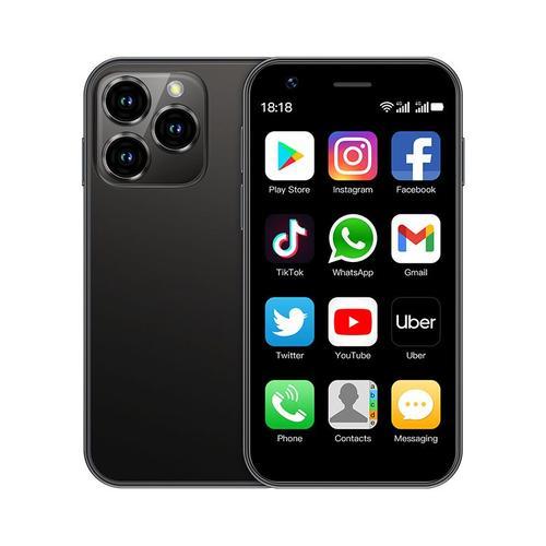 SOYES XS16 Mini-smartphone 4G Dual SIM 3,0 pouces 3 Go de RAM 64 Go de ROM Quadc?ur WIFI Bluetooth Android 10.0 Téléphone mobile Noir