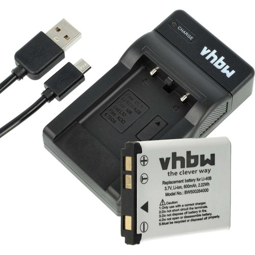 vhbw 1x station de charge, 1x câble d'alimentation, 1x batterie compatible avec General Electric GE E1045, E1055W, E1255, E1045W, E1055