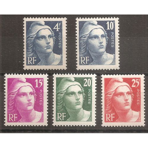 725  729 (1945) Srie Gandon Taille-Douce Petits Formats N** (Cote 25,5e) (9430)