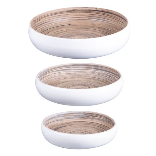 Set De 3 Coupes Bambou Blanc