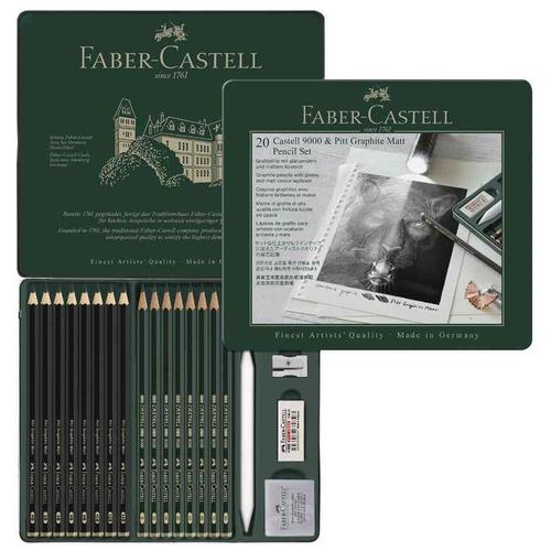 Faber-Castell Set De 20 Crayons Matt & Castell 9000