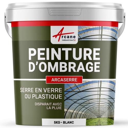 Peinture d'ombrage serres plastiques vitrages agricoles ou industriels ARCASERRE Blanc 5 kg