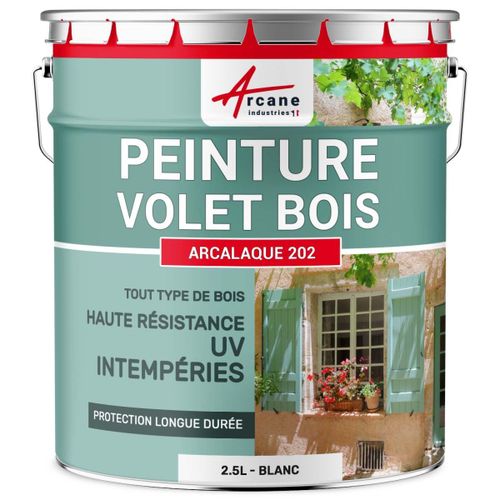 Peinture volet bois extérieur couleur Blanc - RAL 9003 2.5 L