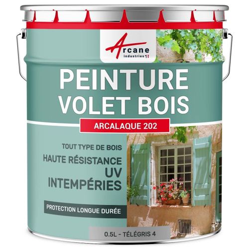 Peinture volet bois extérieur couleur Télégris 4 - RAL 7047 0.5 L
