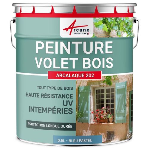 Peinture volet bois extérieur couleur Bleu Pastel - RAL 5024 0.5 L