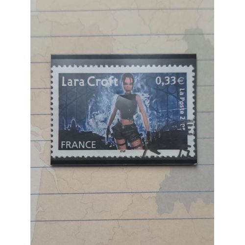 L28 -- Timbre Oblitéré France N ° 3850 -- Année 2005 -- " Série Collection Jeunesse : Héros Des Jeux Vidéo, Lara Croft ".