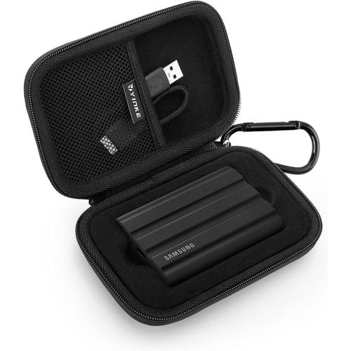 Etui Housse pour Samsung T7 Shield Disque SSD Externe Portable 1 To 2 To 500 Go USB 3.2, Pochette de Protection Rangement de Voyage - Coque Rigide en EVA.