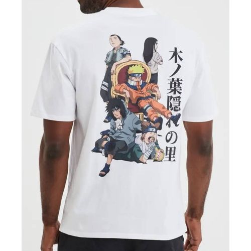 T-Shirt Col Rond Manches Courtes Naruto Blanc Homme