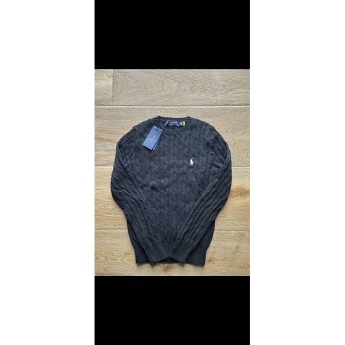 Sweat Ralph Lauren Torsadé Maille Noir Blanc