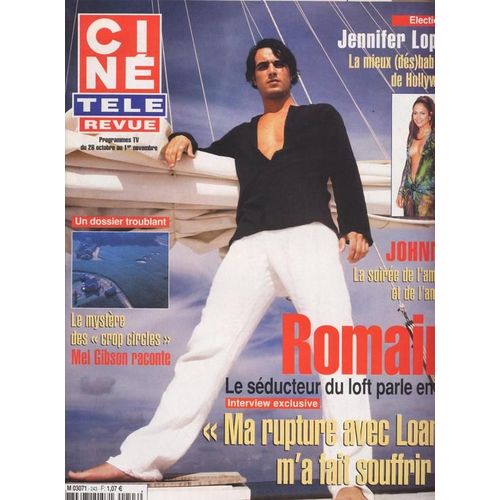 Ciné Télé Revues / 24-10-2002 N° 43 : Loft Story 2 / Romain Cabon (4p) - Mel Gibson (2p) - Johnny Hallyday (1p) - Jennifer Lopez (1p) - Julia Maraval (2p) - Richard Harris (2p) - Bing Crosby (2p)