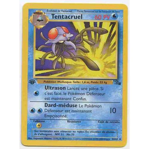 Pokemon Francaise Fossile Ed1 (Édition 1, Avec Le Logo Édition 1) Semi Rare N° 44/62 Tentacruel