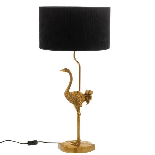 Lampe Autruche Abat Jour Velours Noir